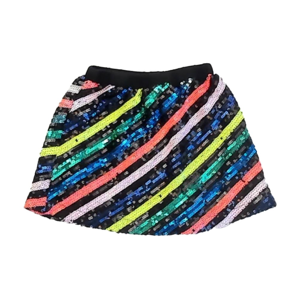 Rockets Of Awesome Girls Black | Stripes Skirt size: 4T